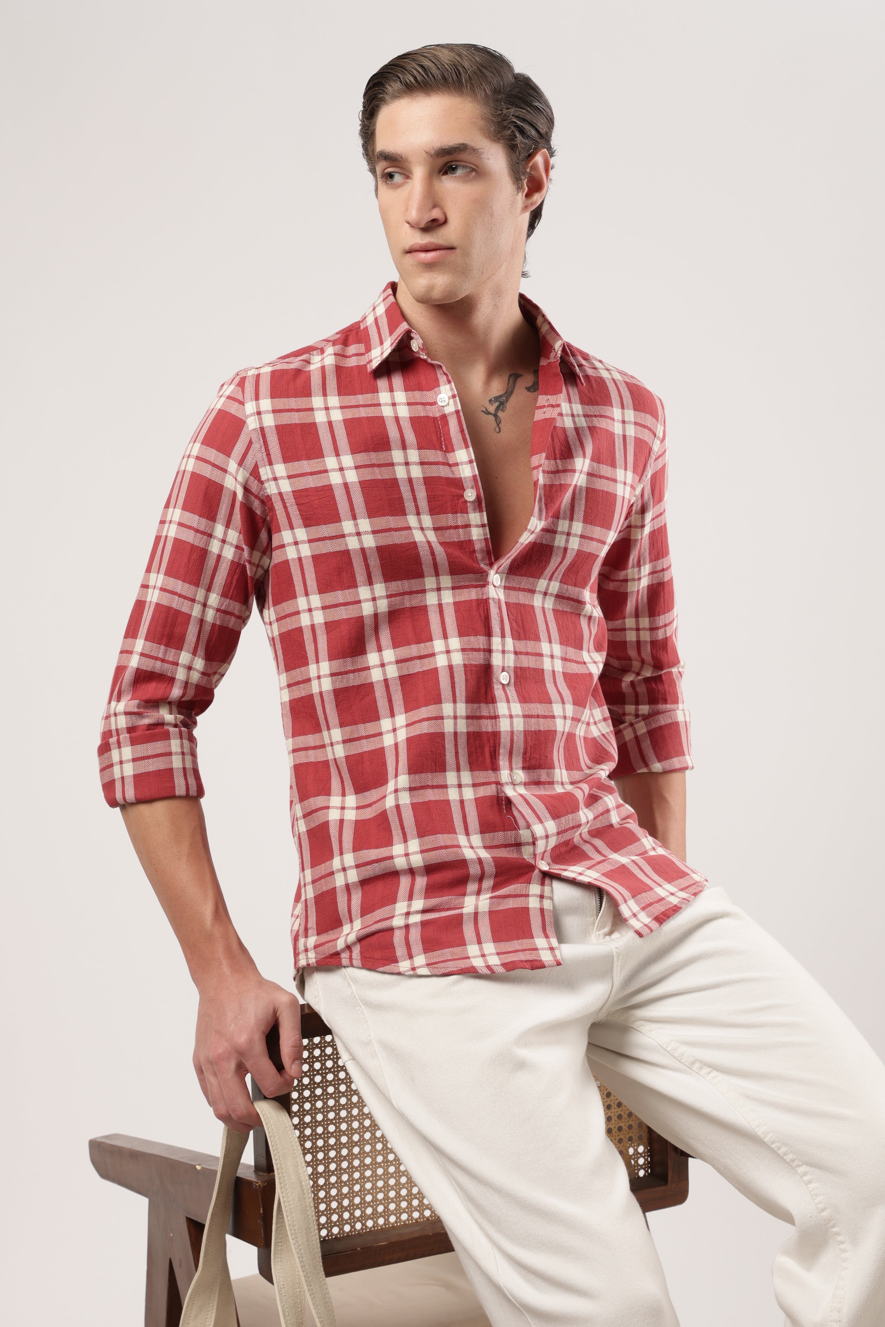 Crimson Classic Plaid Shirt