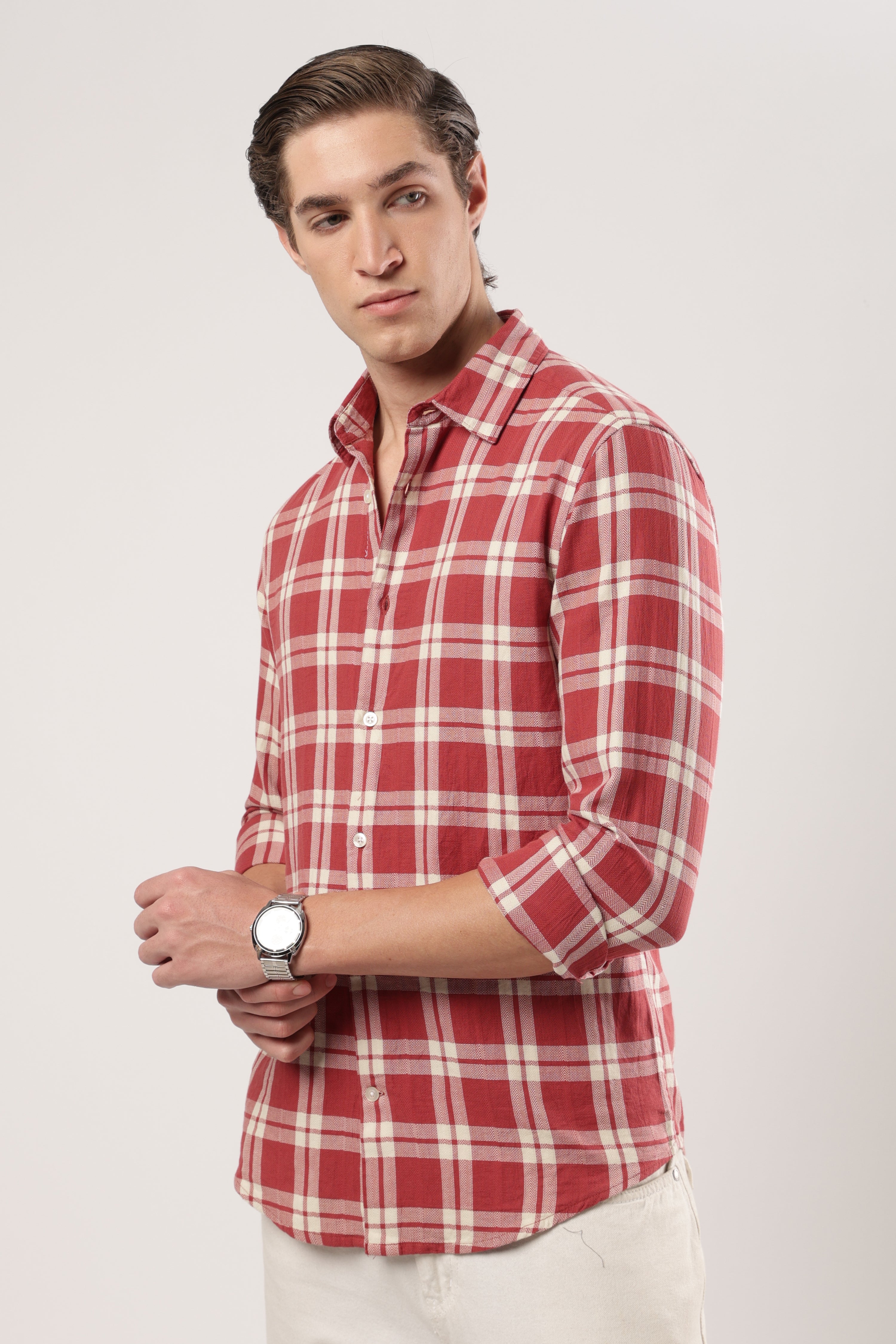 Crimson Classic Plaid Shirt