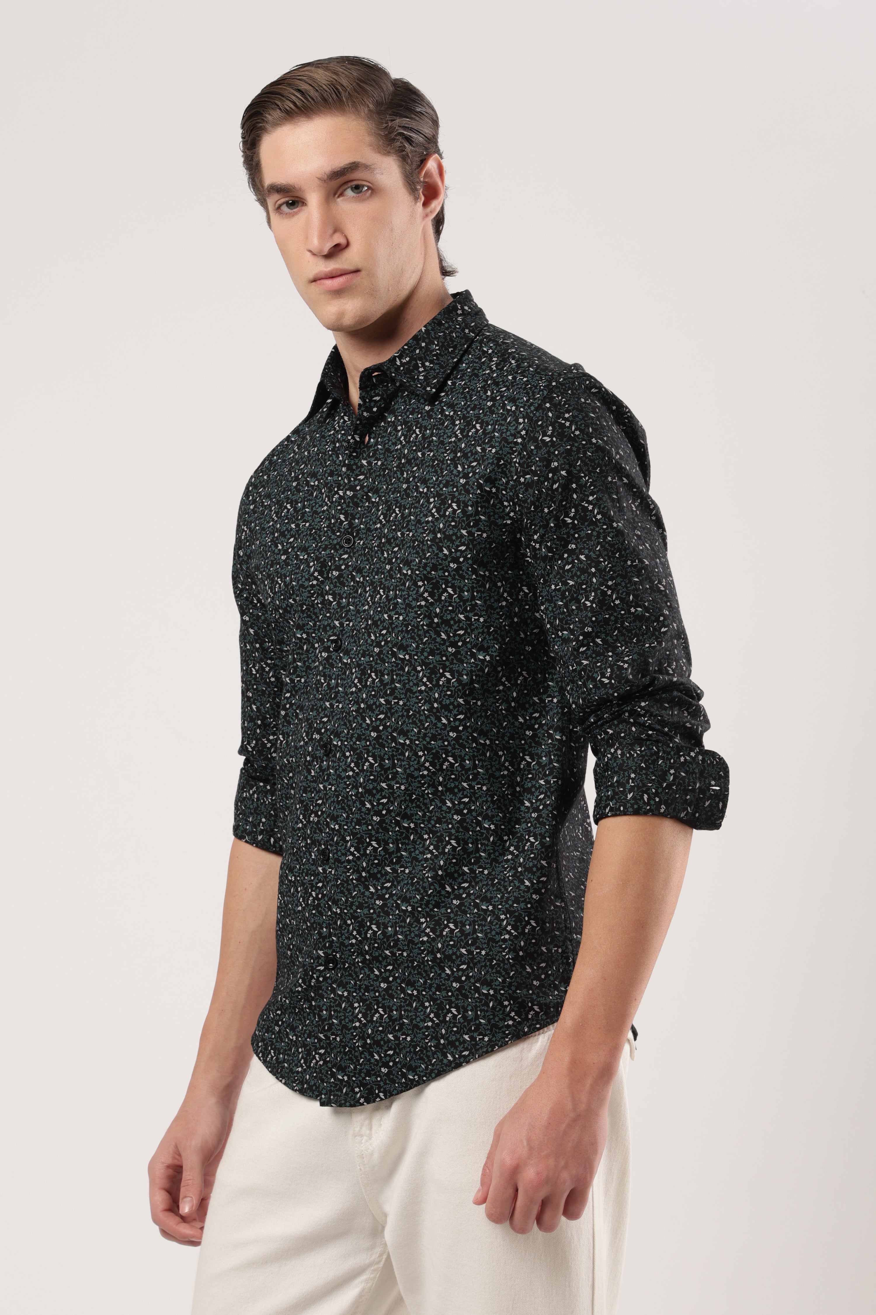 Emerald Whisper Floral Shirt
