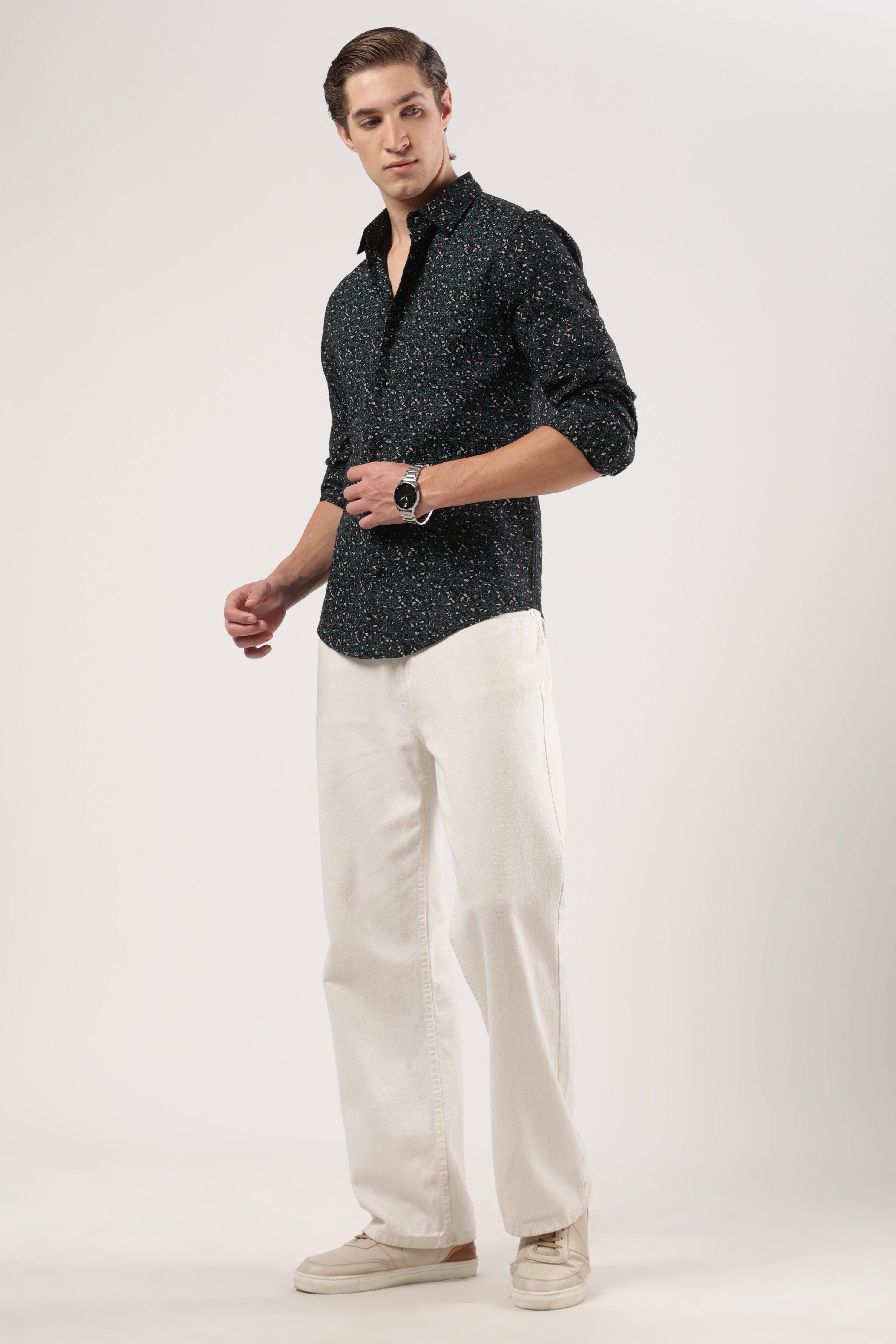Emerald Whisper Floral Shirt