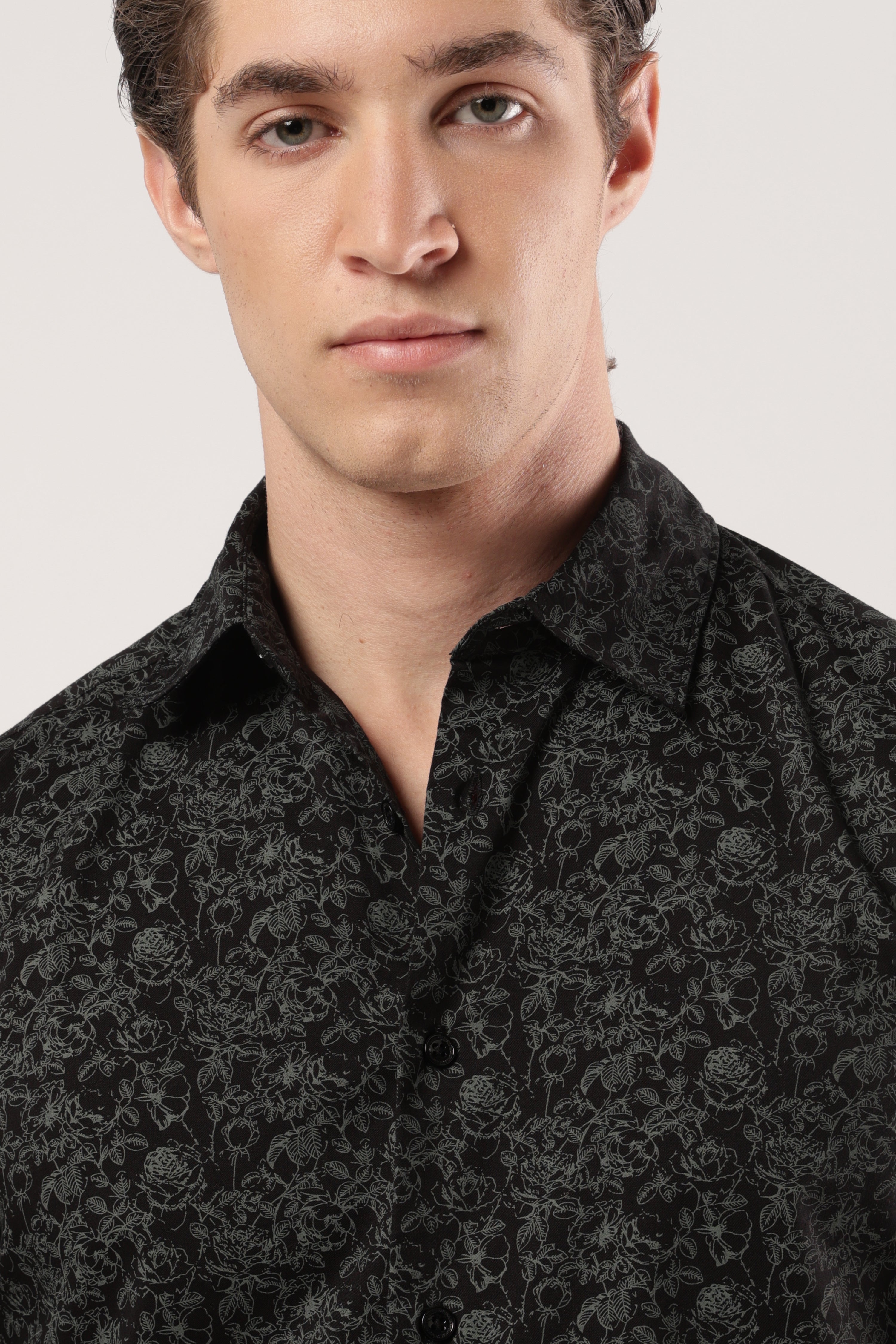 Smoky Green Florals Shirt