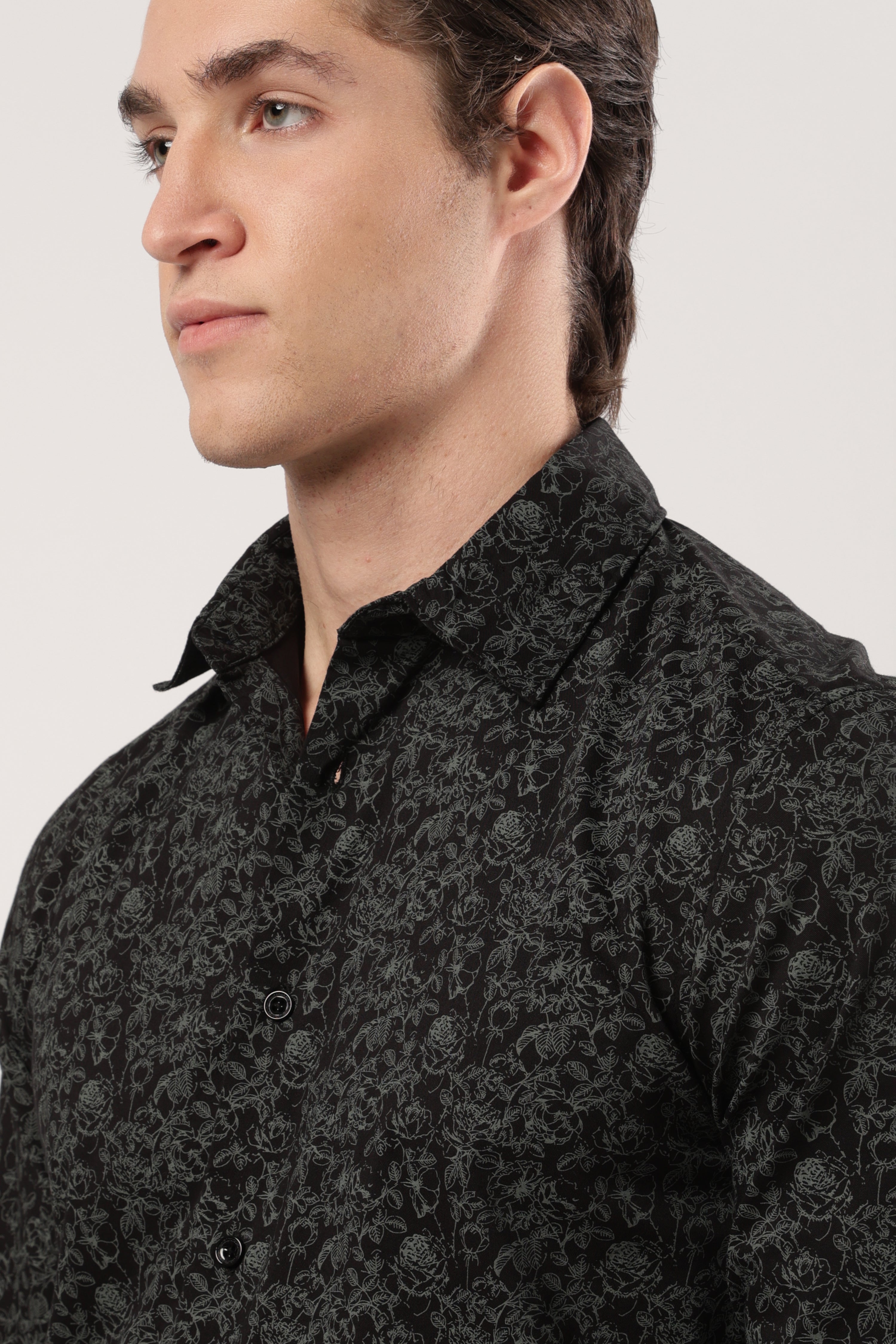 Smoky Green Florals Shirt