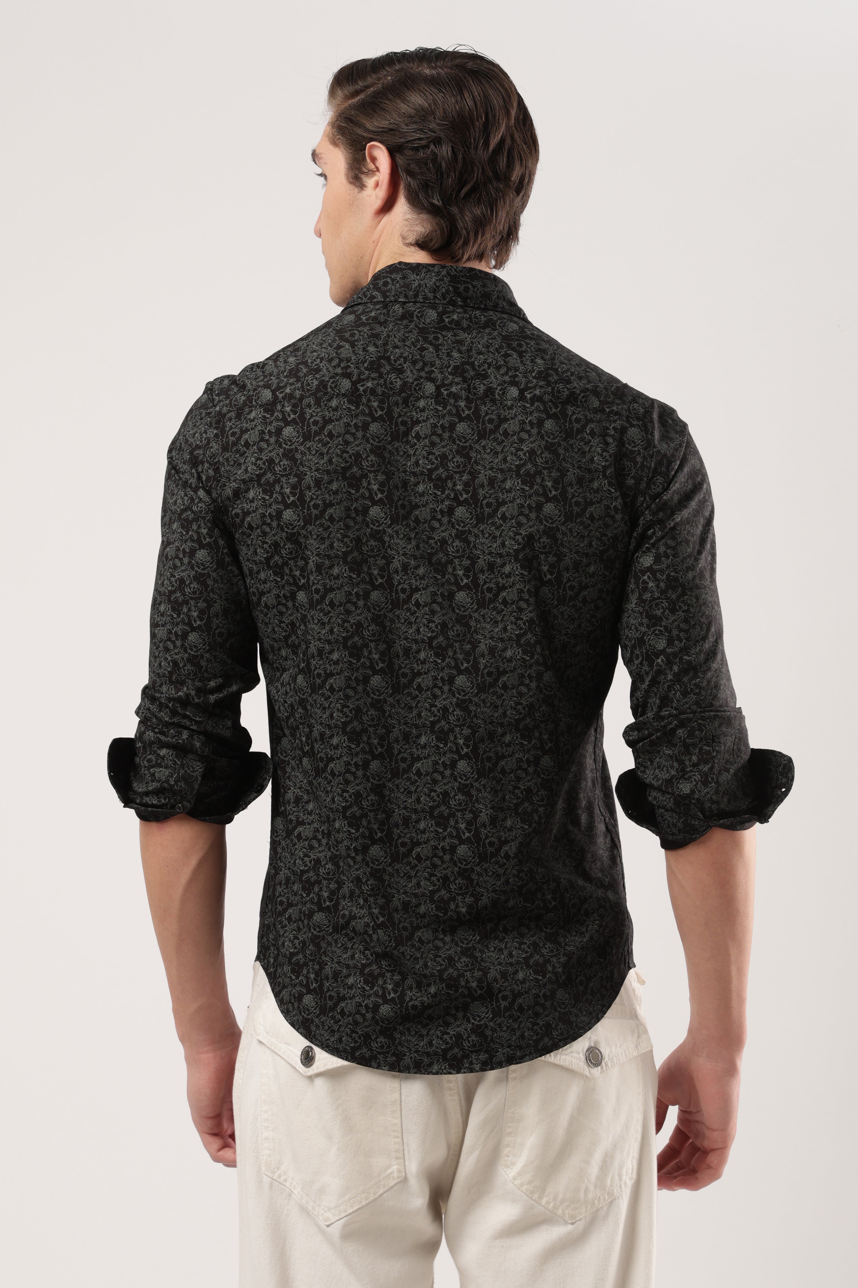 Smoky Green Florals Shirt