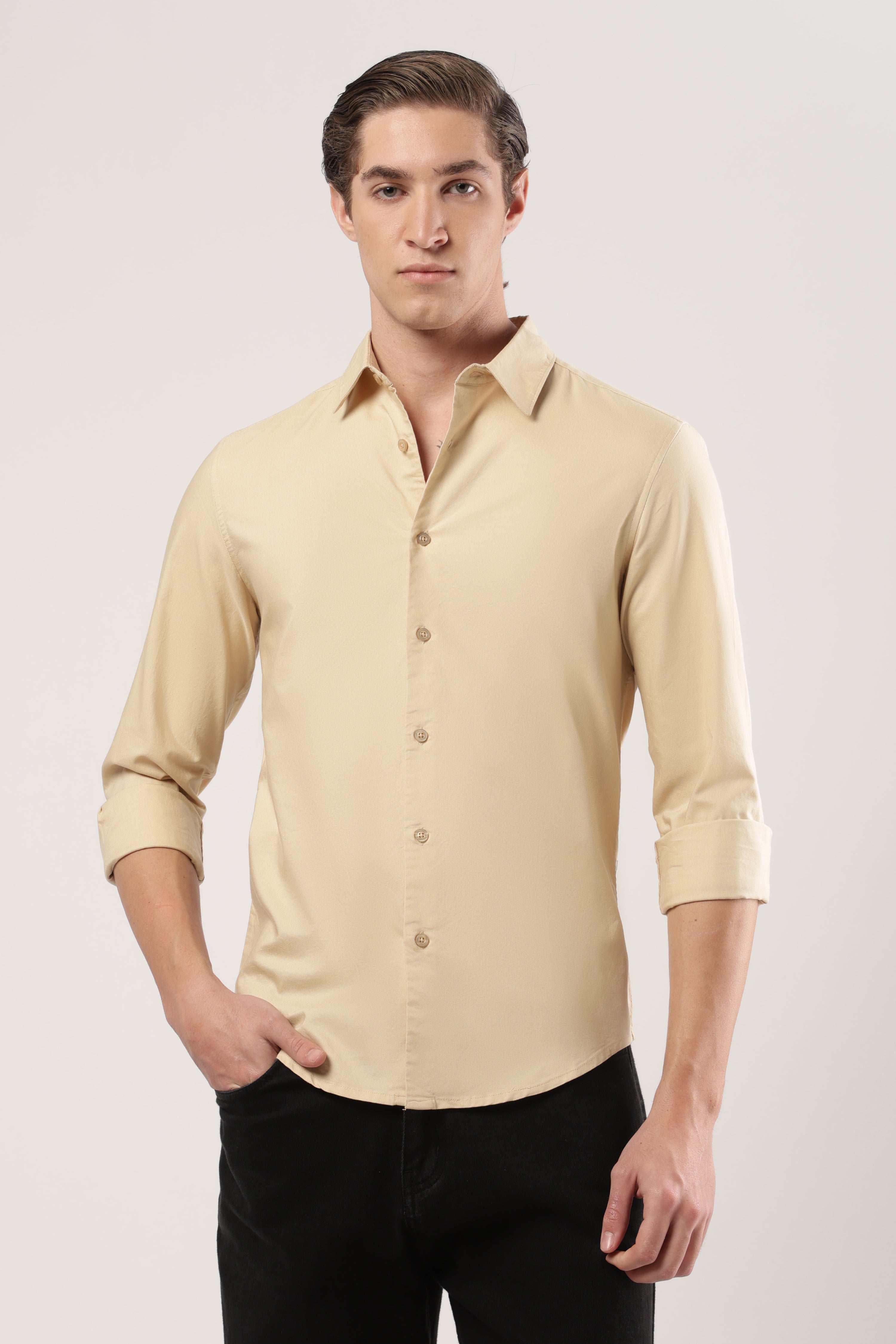 Beige Oxford Cotton Shirt