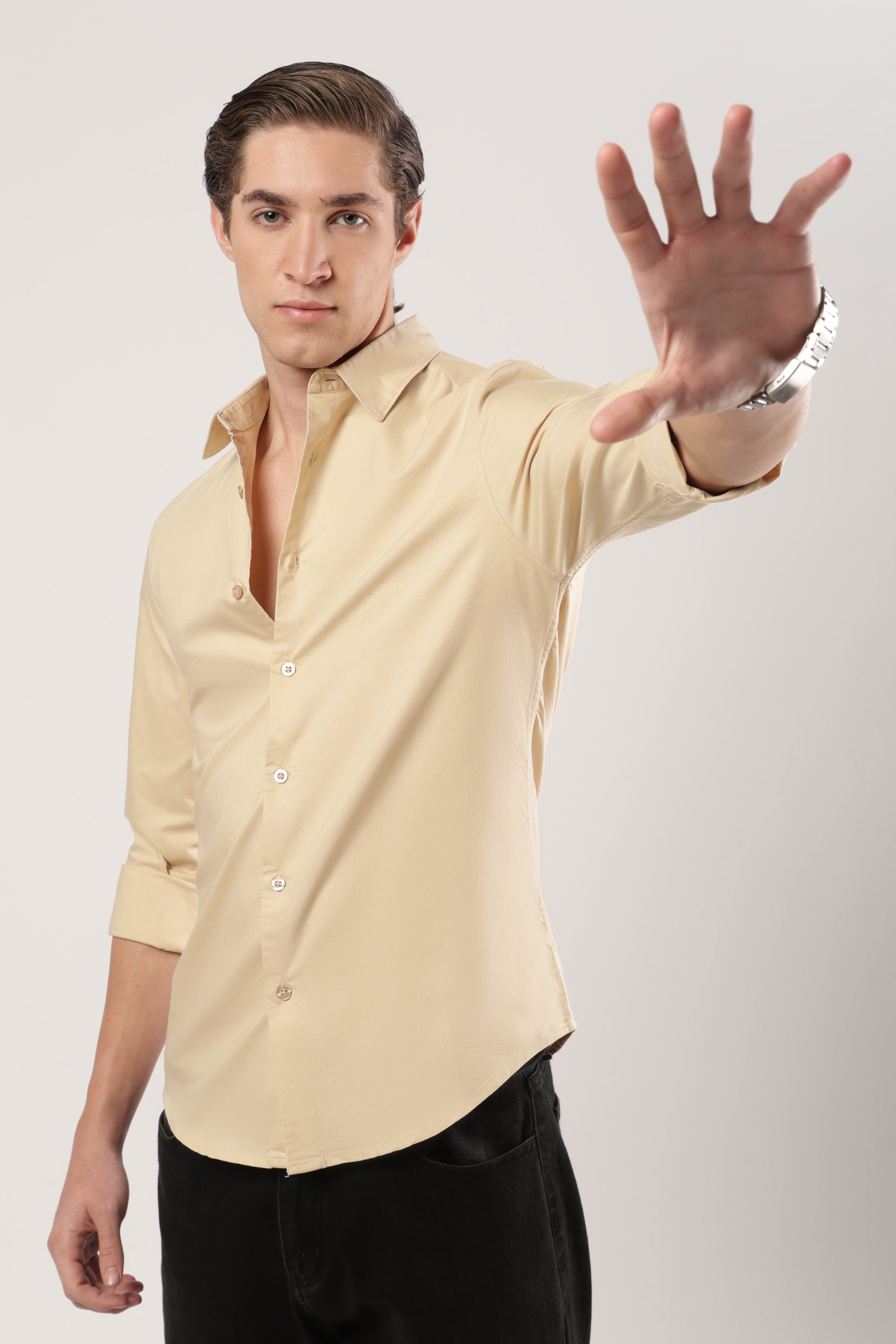 Beige Oxford Cotton Shirt