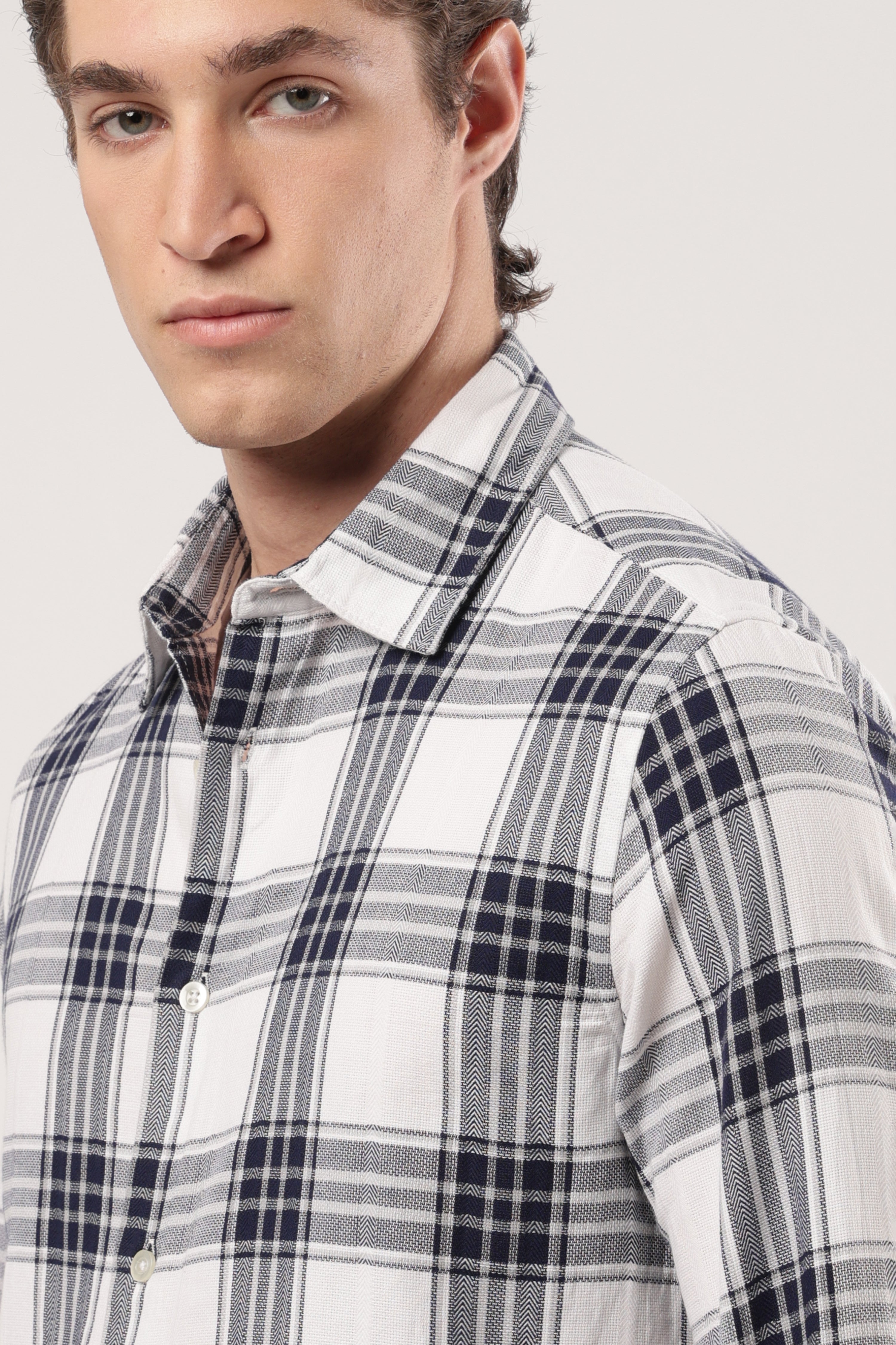 Navy Crest Plaid Shirt