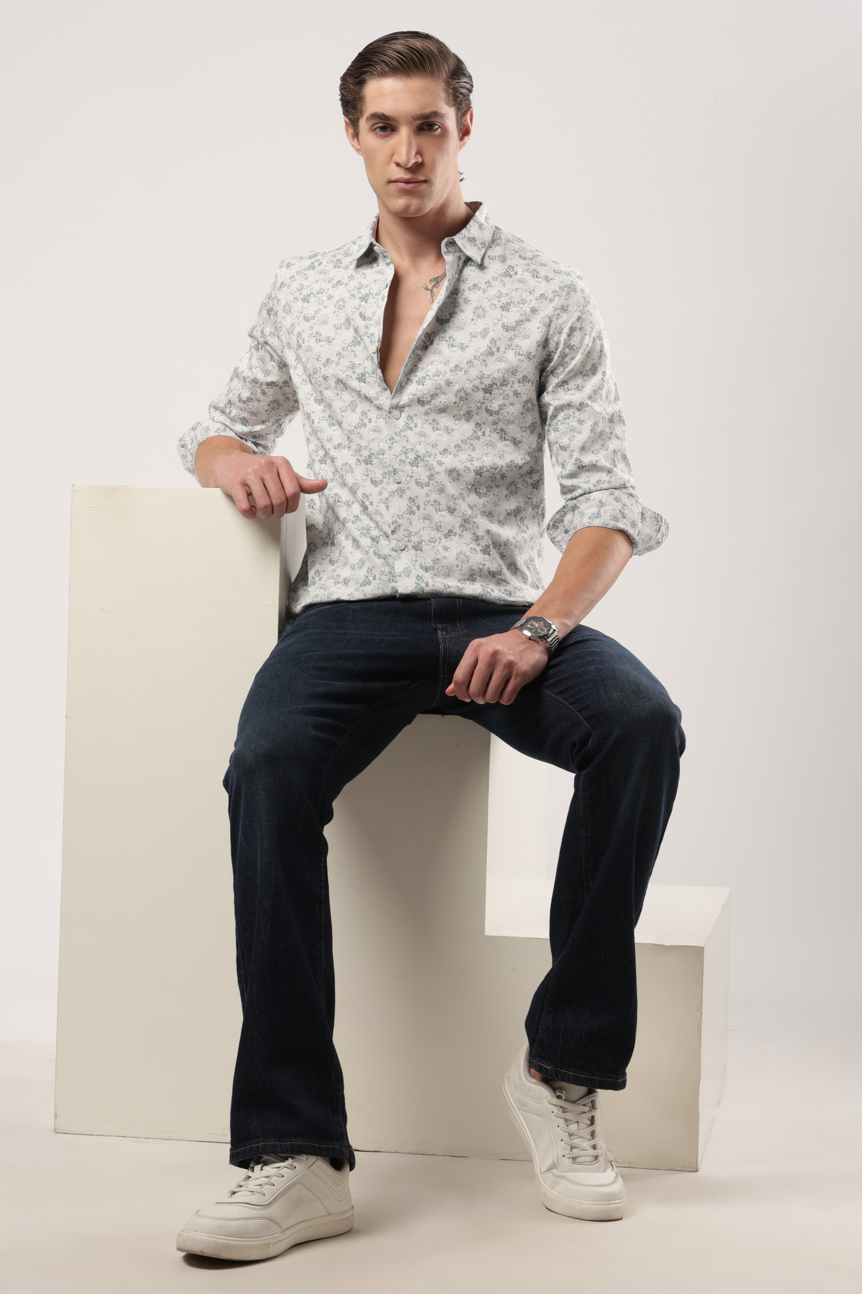 Icy Flora Impression Shirt