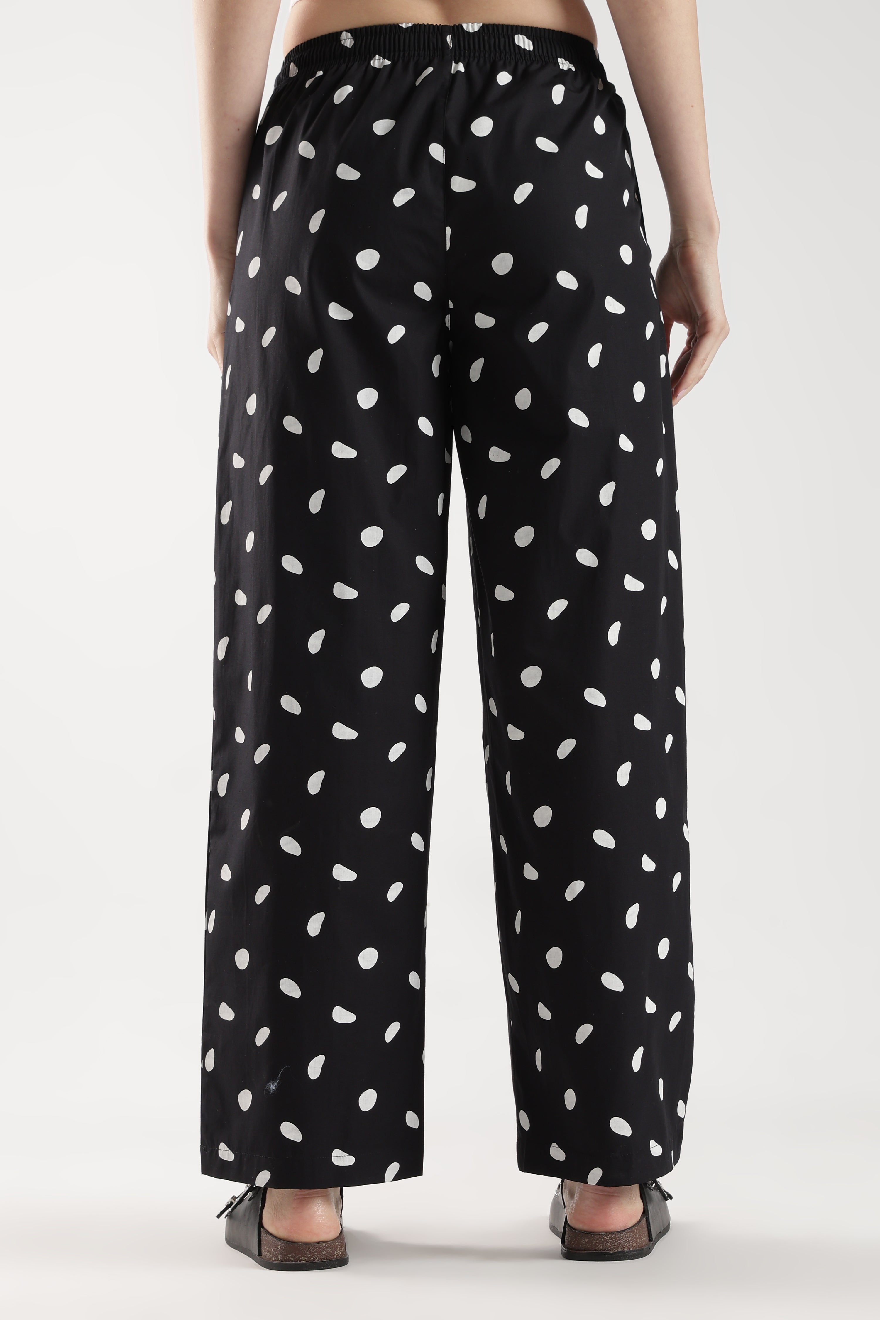 Polka Print Wide Leg Pyjama Pants
