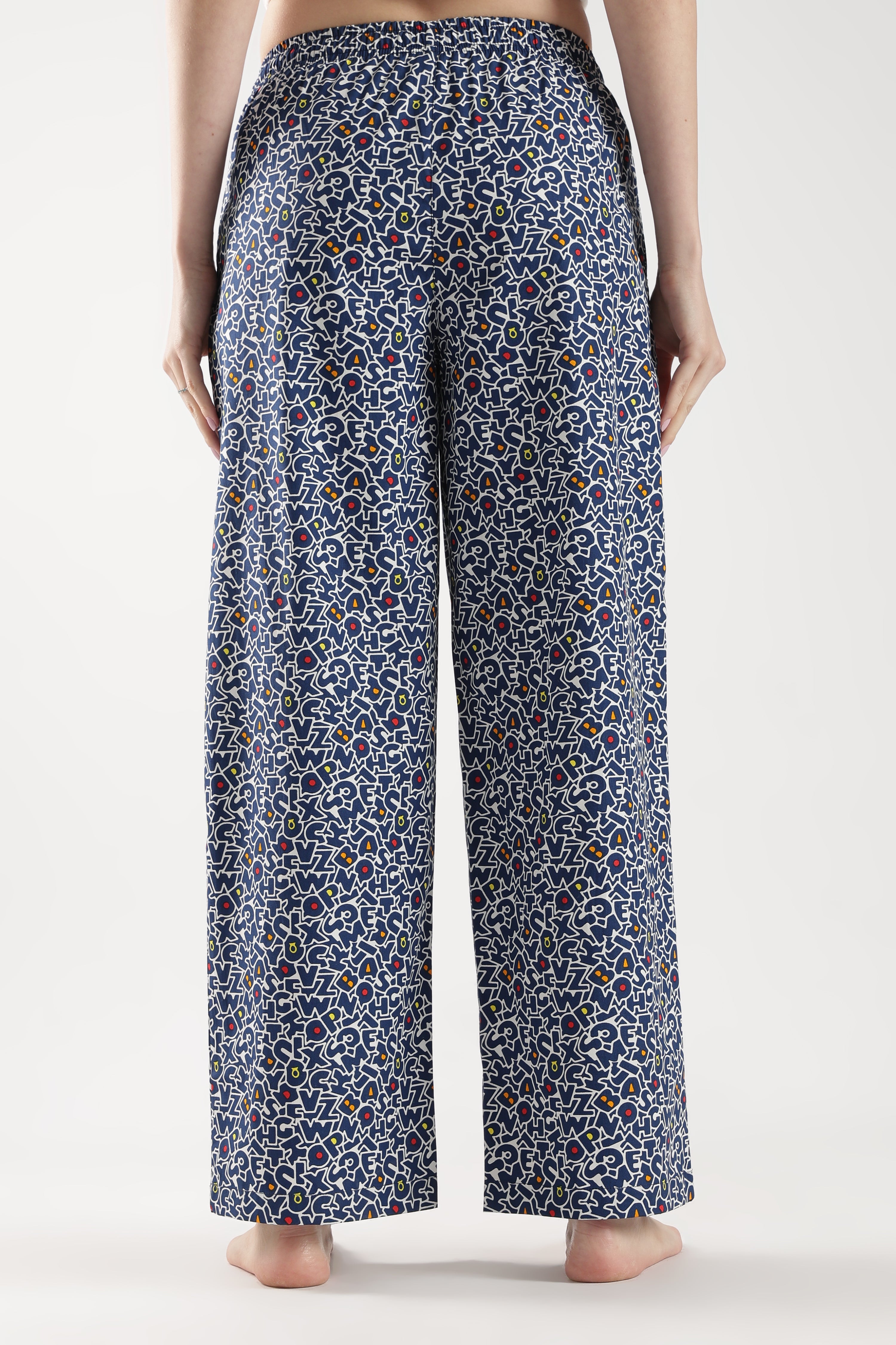 Women's Letters Print Wide Leg Pyjamas