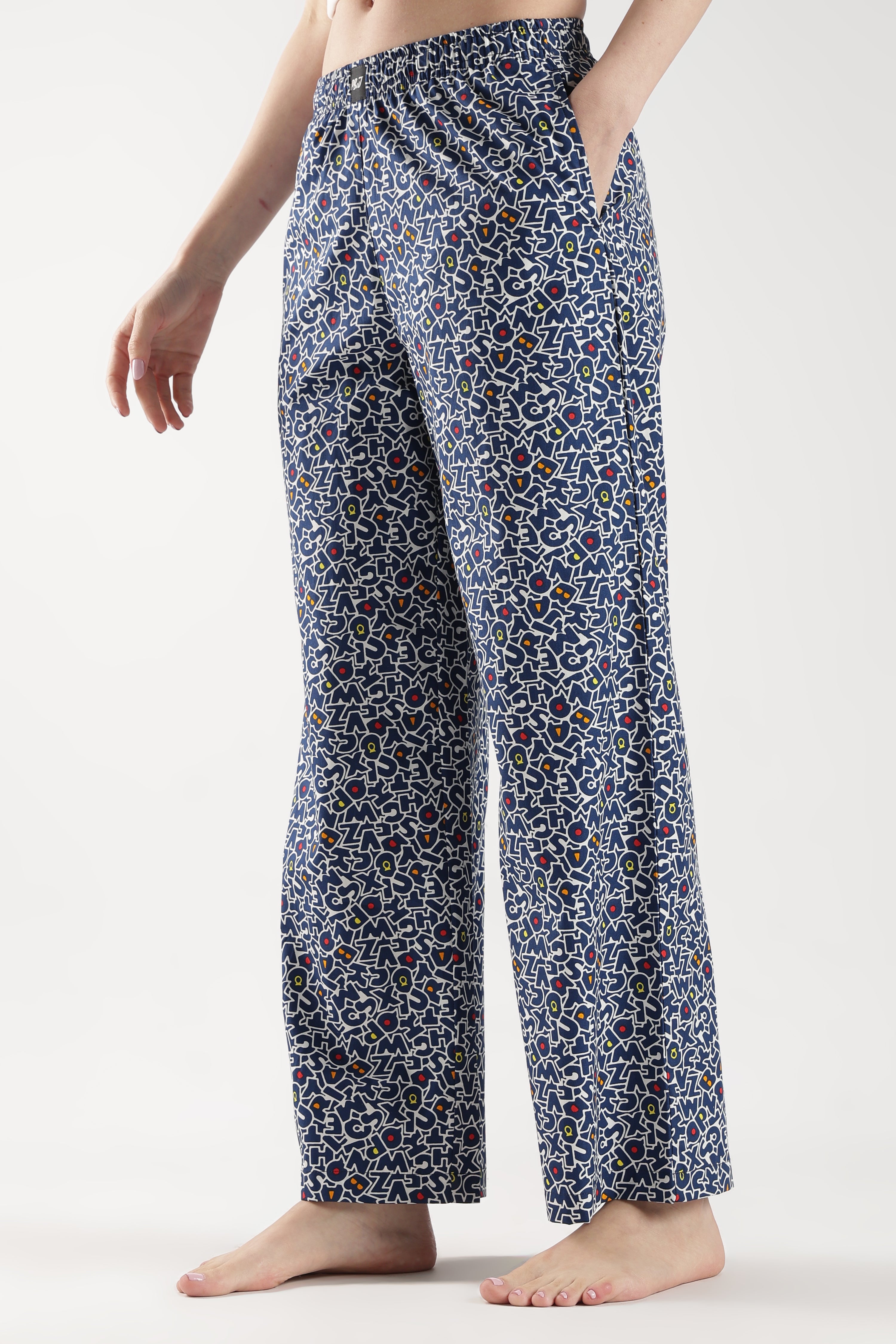 Women's Letters Print Wide Leg Pyjamas