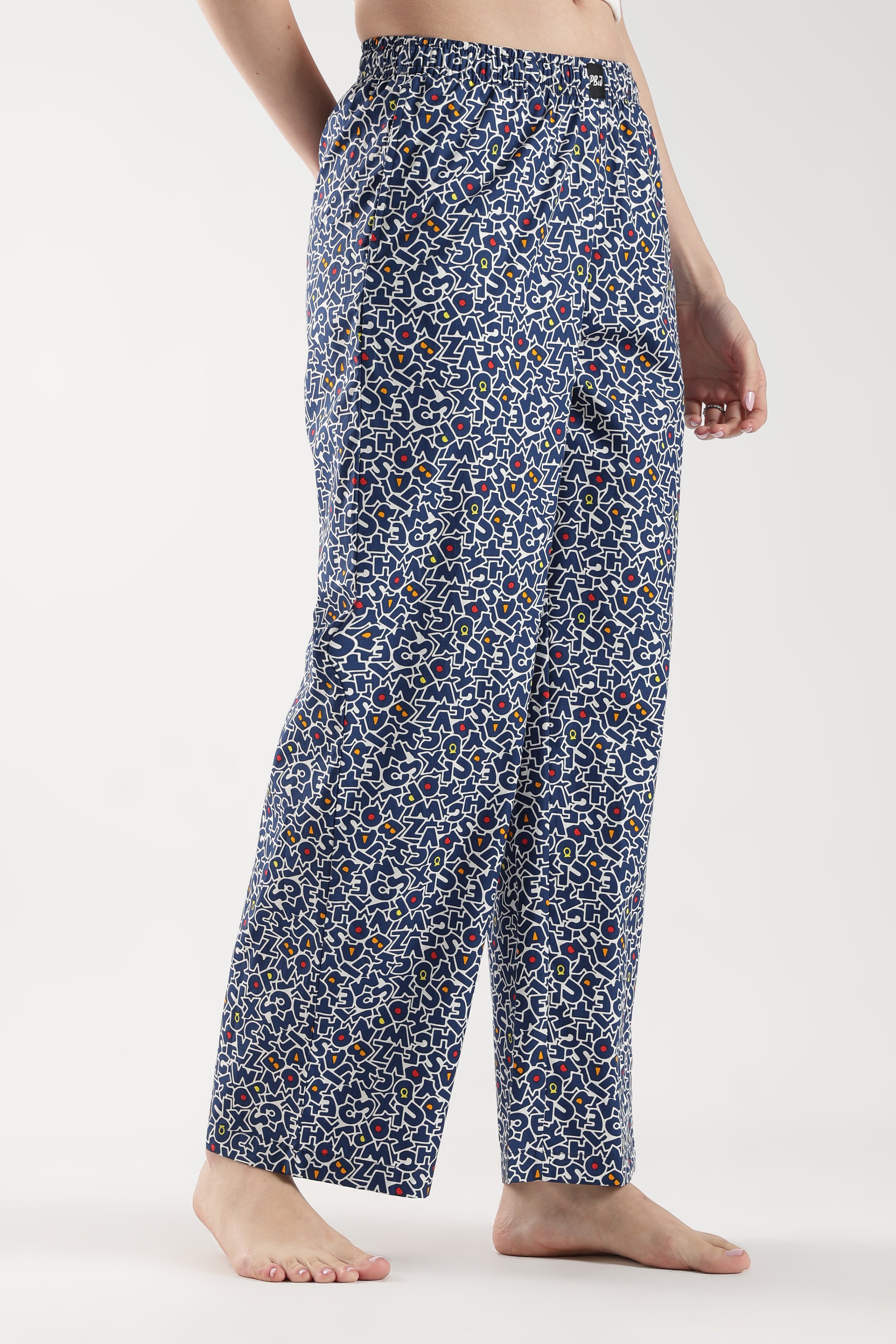 Women's Letters Print Wide Leg Pyjamas