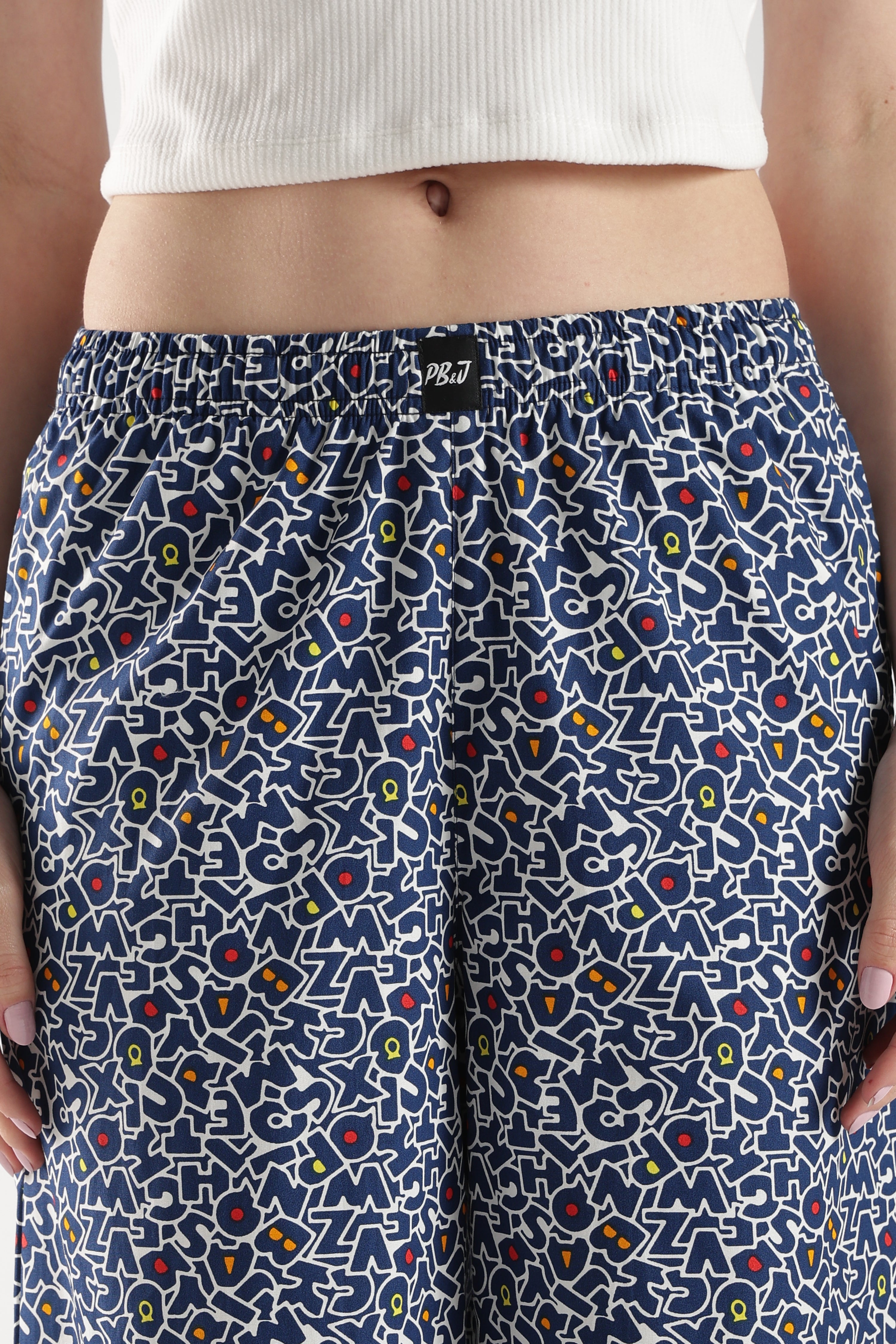 Women's Letters Print Wide Leg Pyjamas