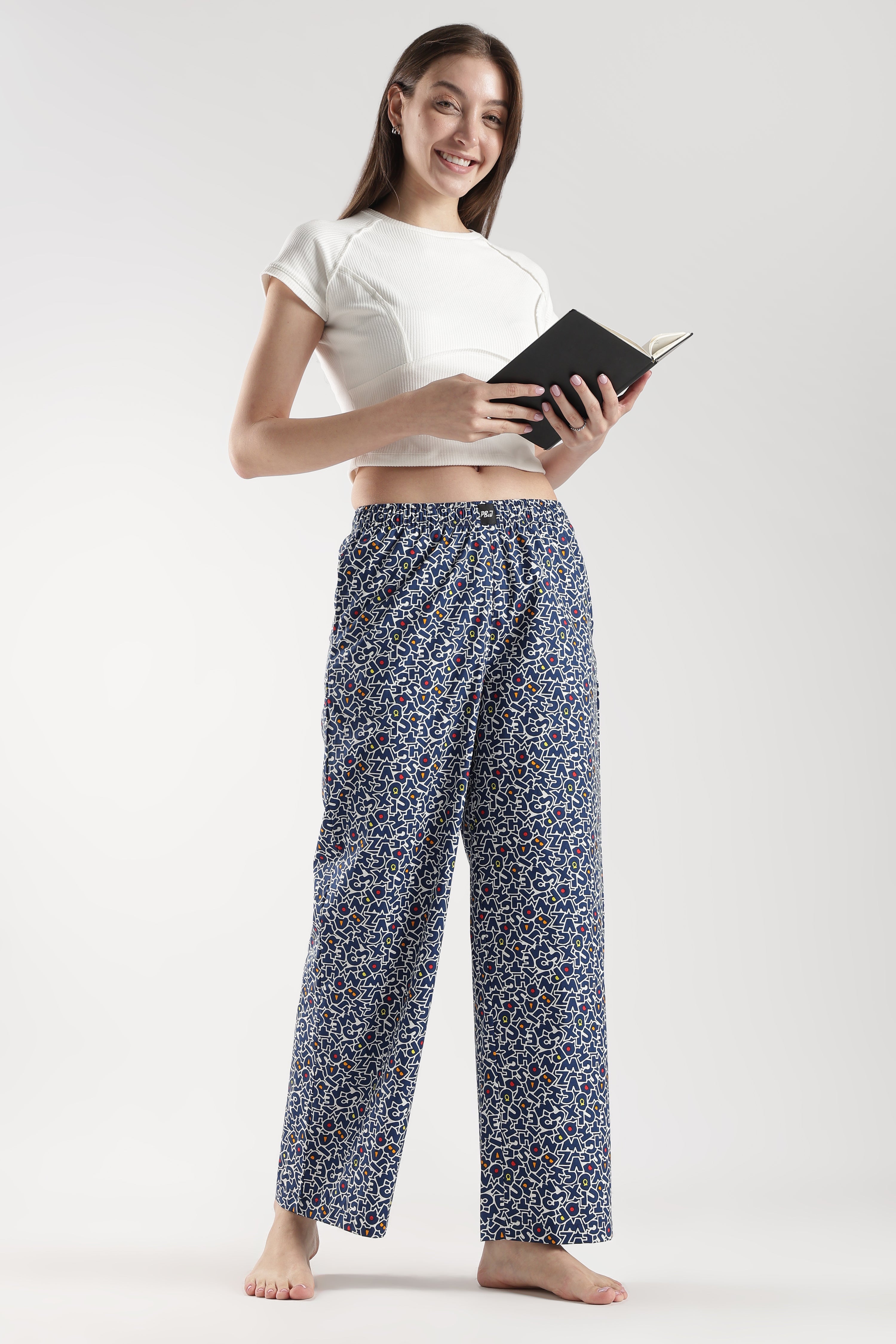 Women's Letters Print Wide Leg Pyjamas